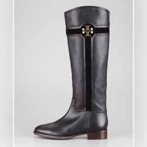 Tory Burch Alaina black leather riding boots